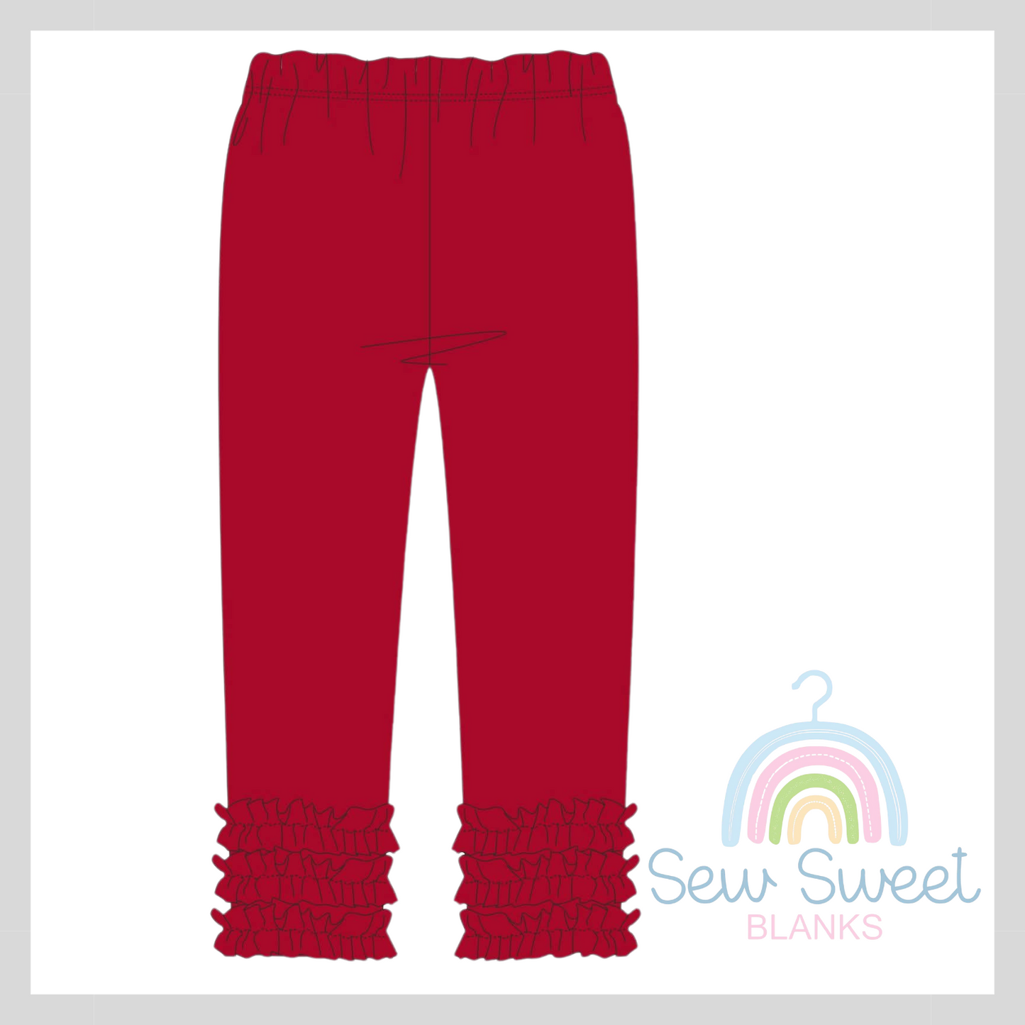 (PRE-ORDER) SOLID TRIPLE RUFFLE LEGGINGS