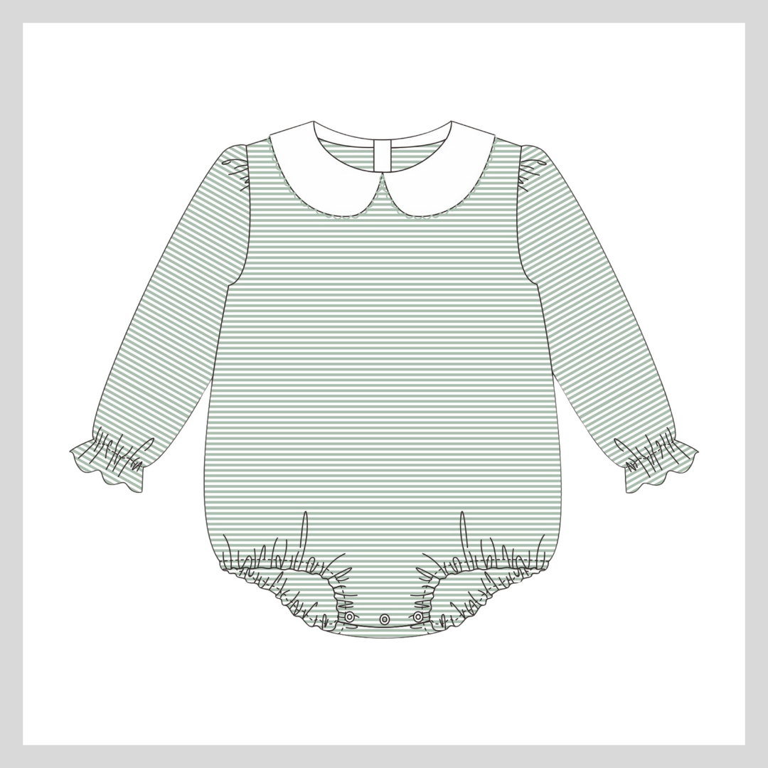 COLLARED LS SAGE STRIPED BUBBLE