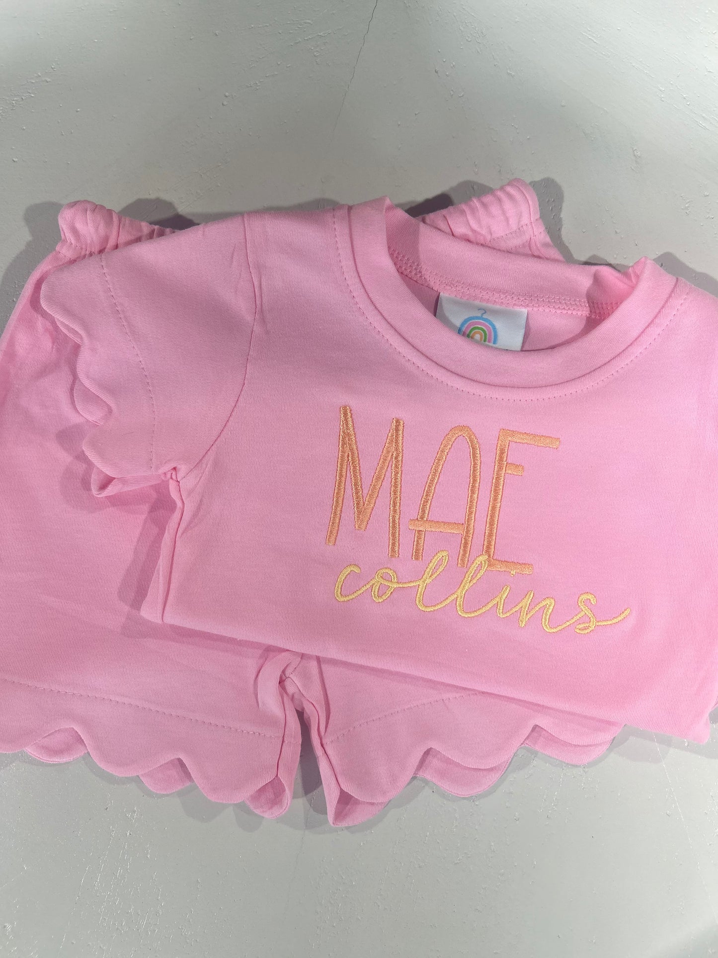 Girl Scalloped Shirt/Short Set