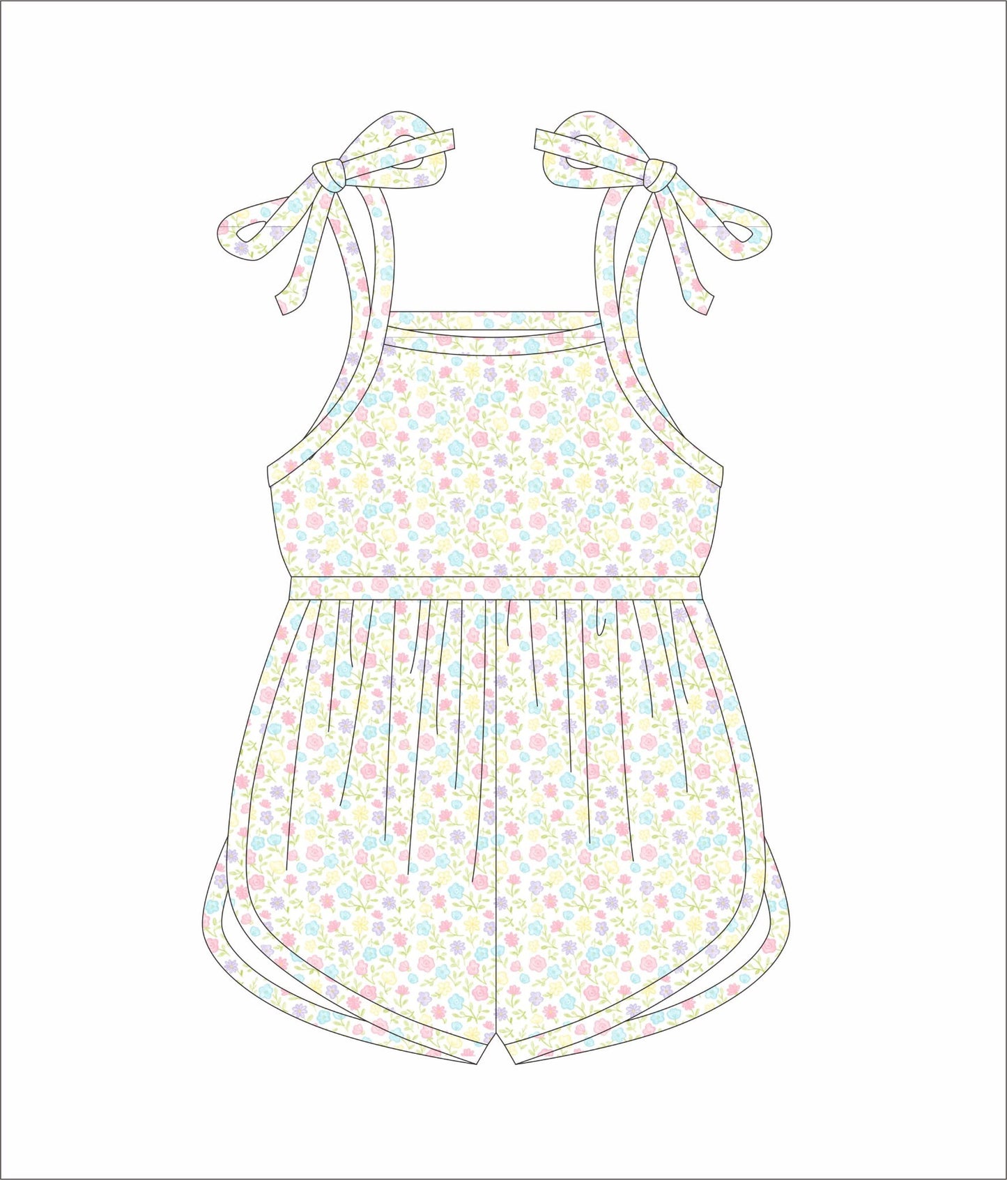 STRIPE TIE STRAP ROMPER