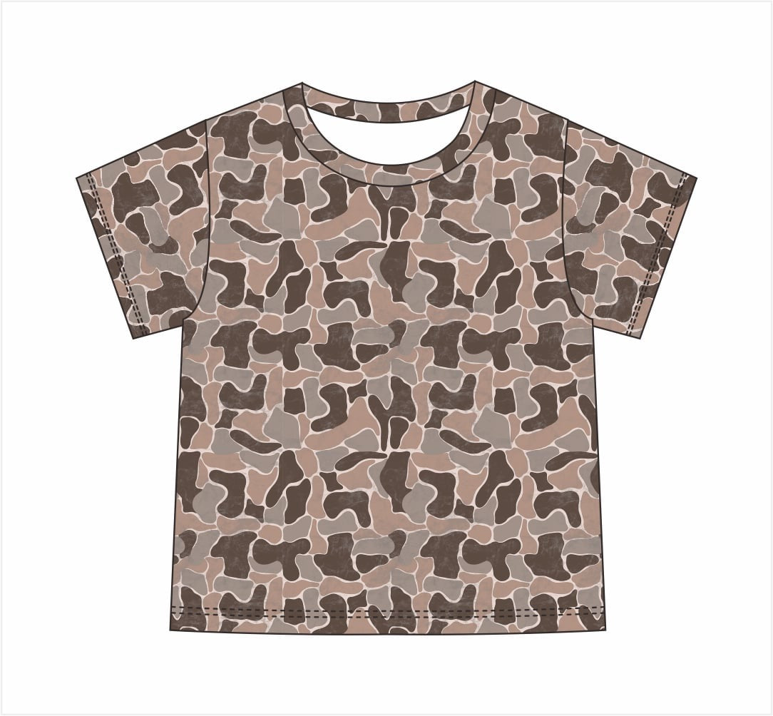 SHORT SLEEVE UNISEX CAMO TEE-Control pre order ETA first of Aug