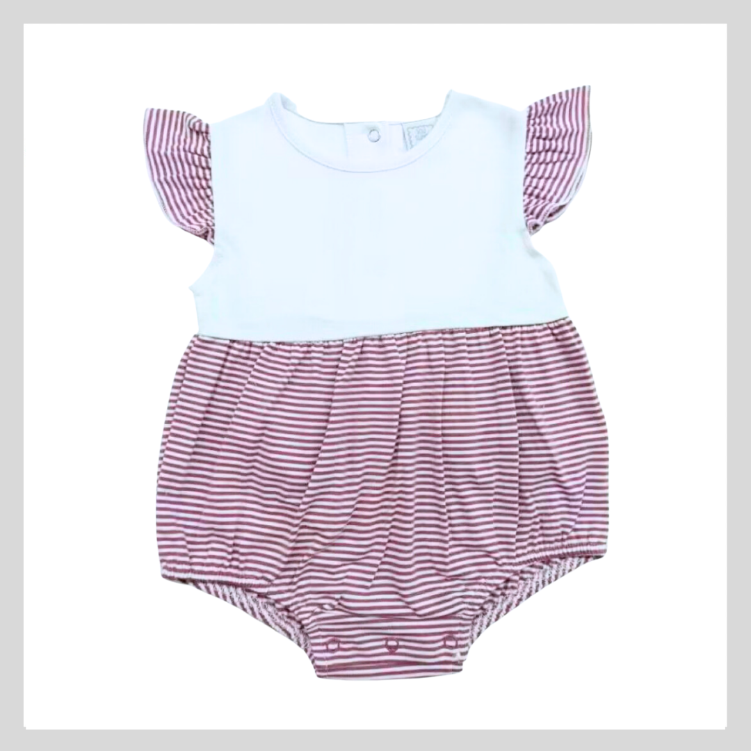 STRIPE FLUTTER SLEEVE BABY BUBBLE