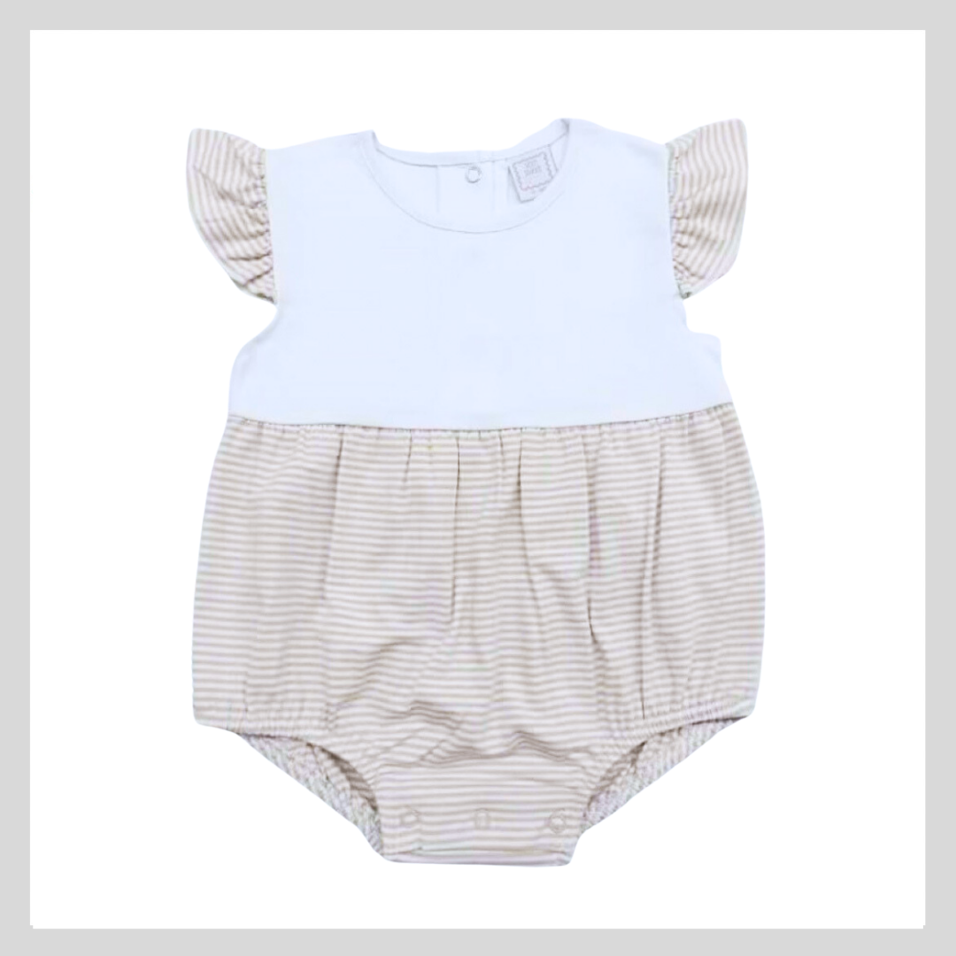STRIPE FLUTTER SLEEVE BABY BUBBLE
