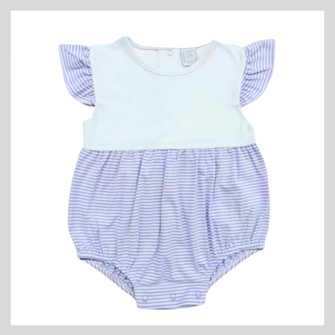 STRIPE FLUTTER SLEEVE BABY BUBBLE