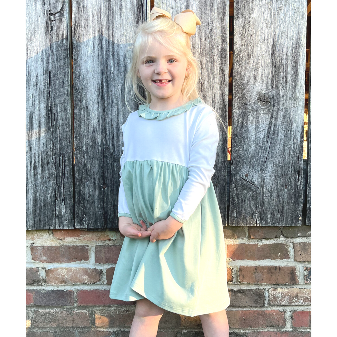 LONG SLEEVE SOLID DRESS