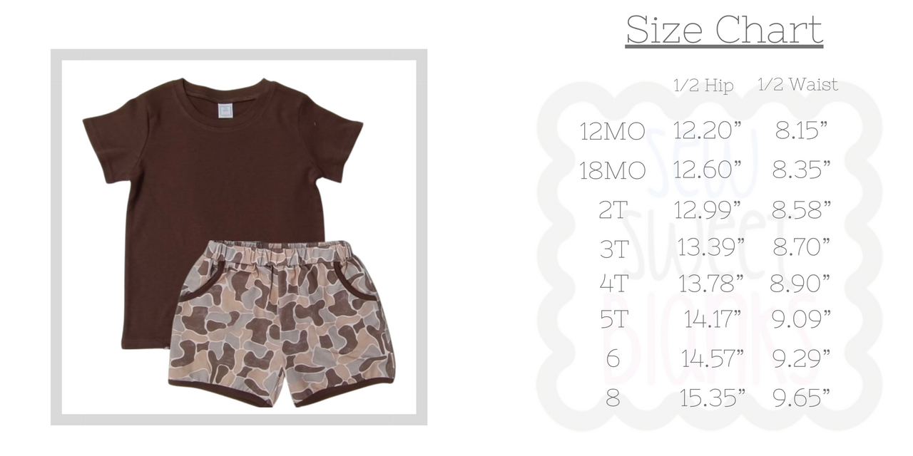 Shorts Size Chart