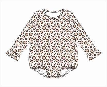 LONG SLEEVE RUFFLE LEOPARD BUBBLE