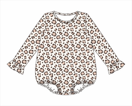 LONG SLEEVE RUFFLE LEOPARD BUBBLE