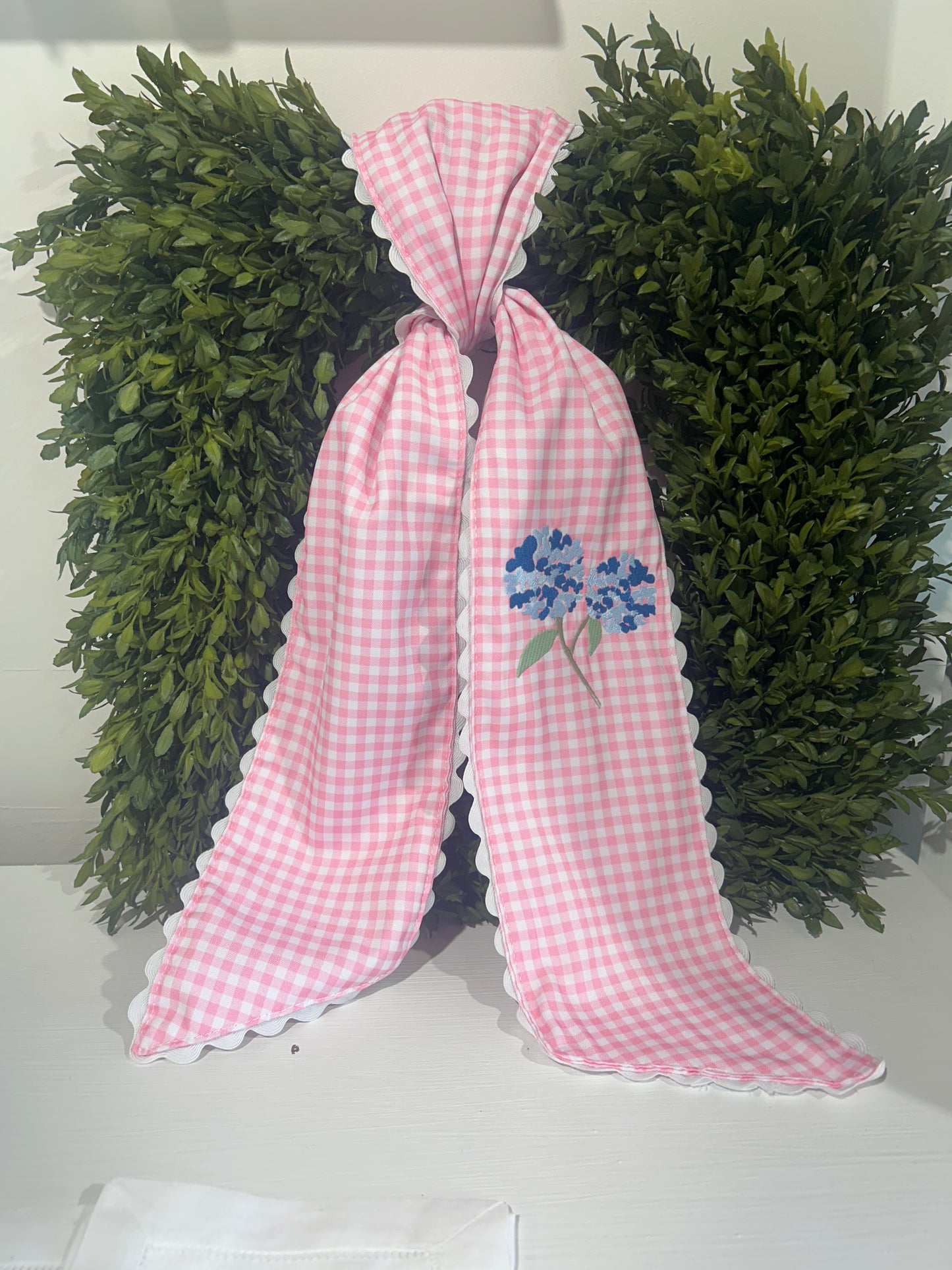 Gingham wreath sash