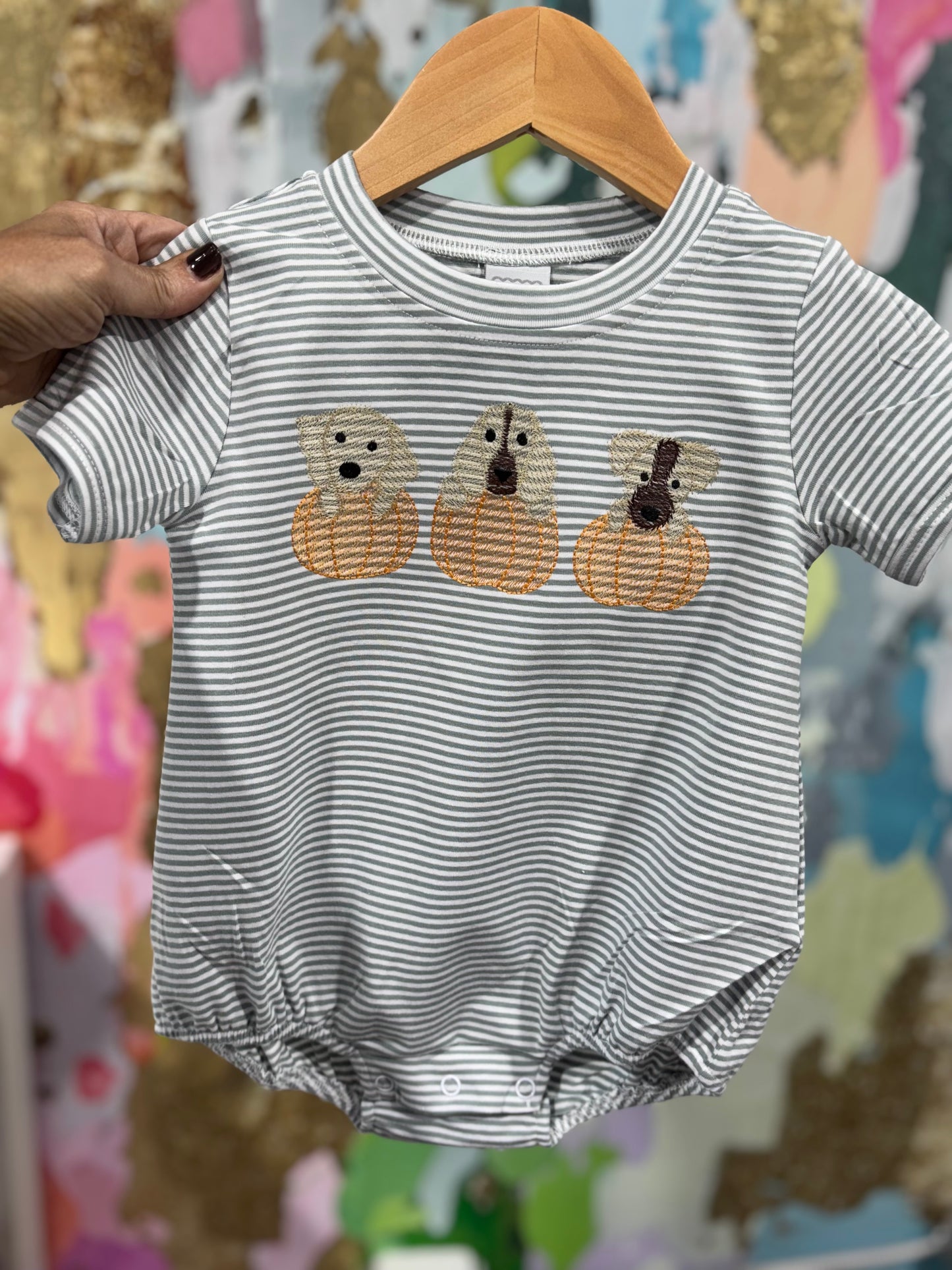 UNISEX STRIPE SHORT SLEEVE BABY BUBBLE