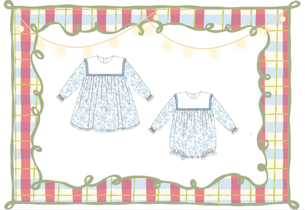 CONTROL PRE ORDER-LS COLLARED FRENCH TOILE DRESS (ETA Mid November)
