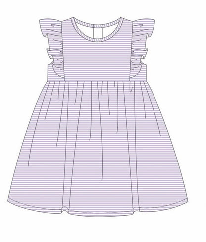 NEW RUFFLE SLEEVE STRIPED DRESS