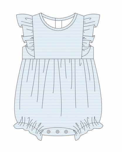 Ruffle sleeve bubble romper