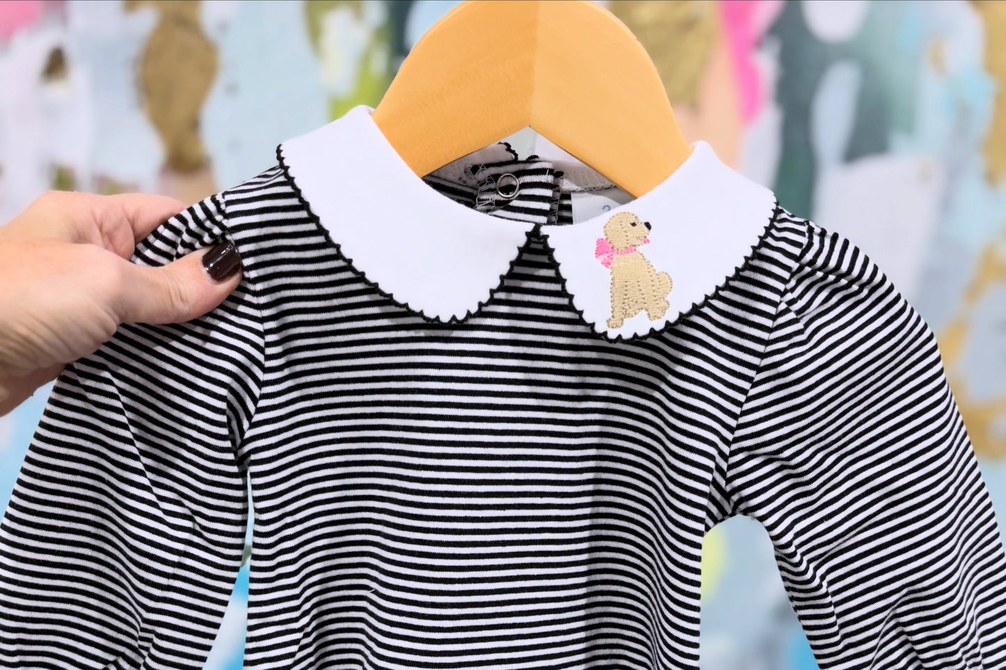 LONG SLEEVE COLLARED STRIPED BABY BUBBLE