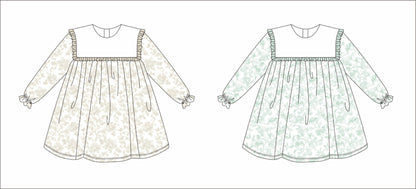 LS COLLARED FRENCH TOILE DRESS