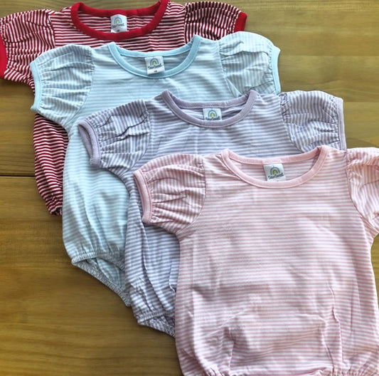 STRIPE PUFF SLEEVE BABY BUBBLE