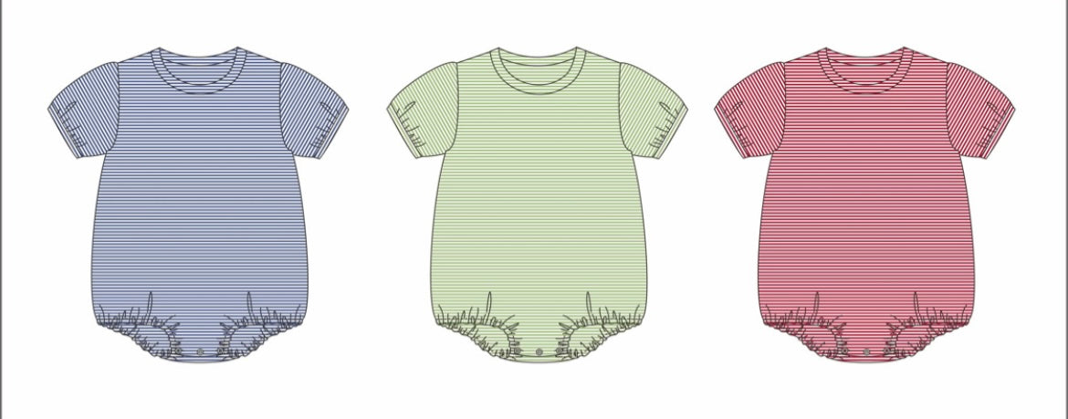UNISEX STRIPE SHORT SLEEVE BABY BUBBLE