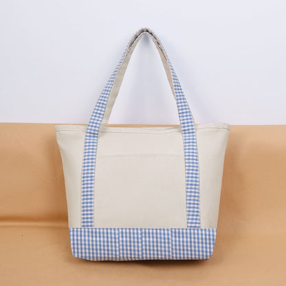 Gingham Trim Everyday Tote Bags
