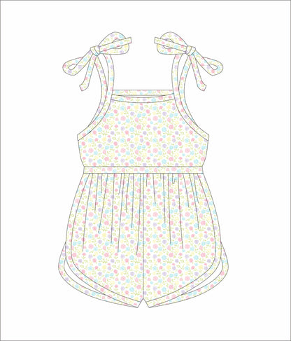 STRIPE TIE STRAP ROMPER