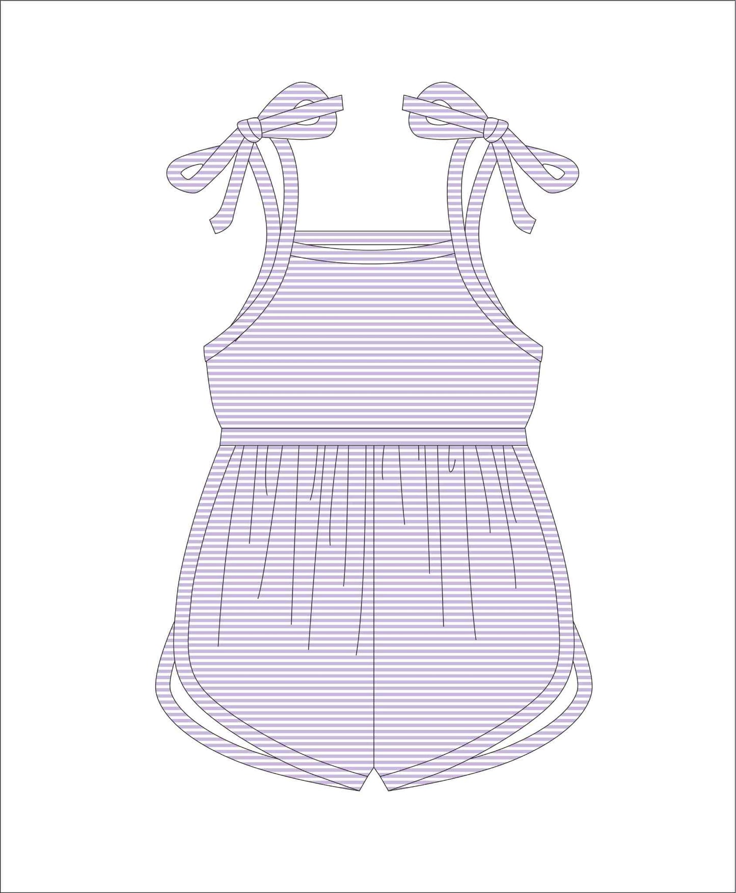 STRIPE TIE STRAP ROMPER