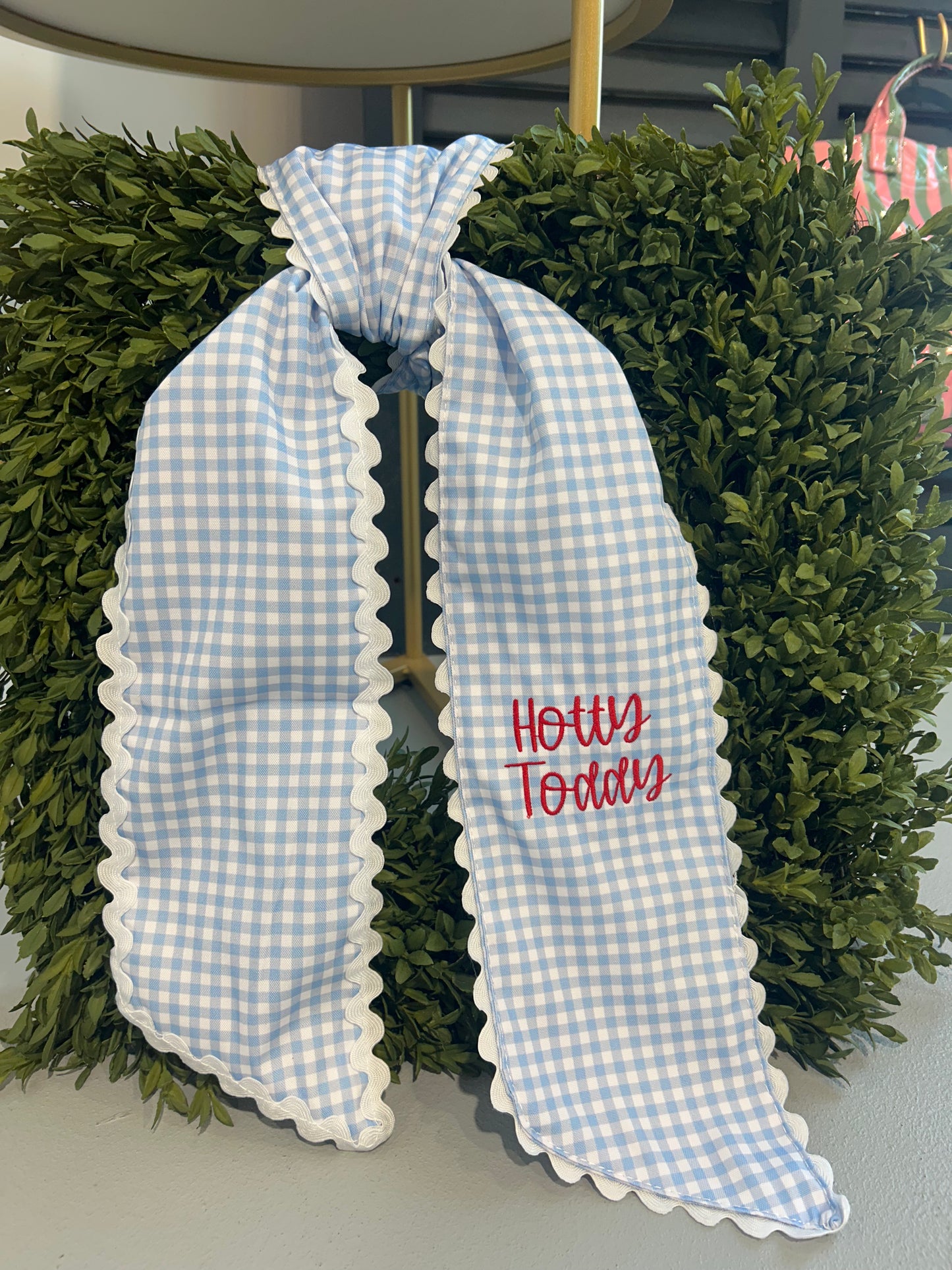 Gingham wreath sash