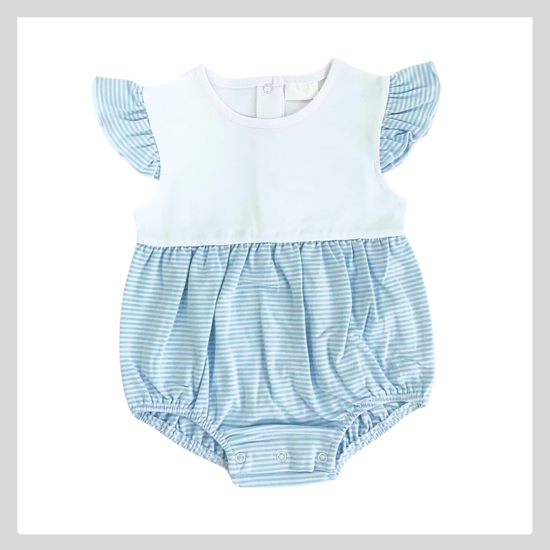 STRIPE FLUTTER SLEEVE BABY BUBBLE