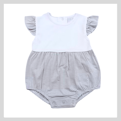 STRIPE FLUTTER SLEEVE BABY BUBBLE