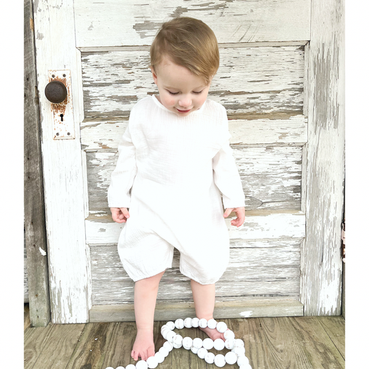 UNISEX MUSLIN LONG ROMPER
