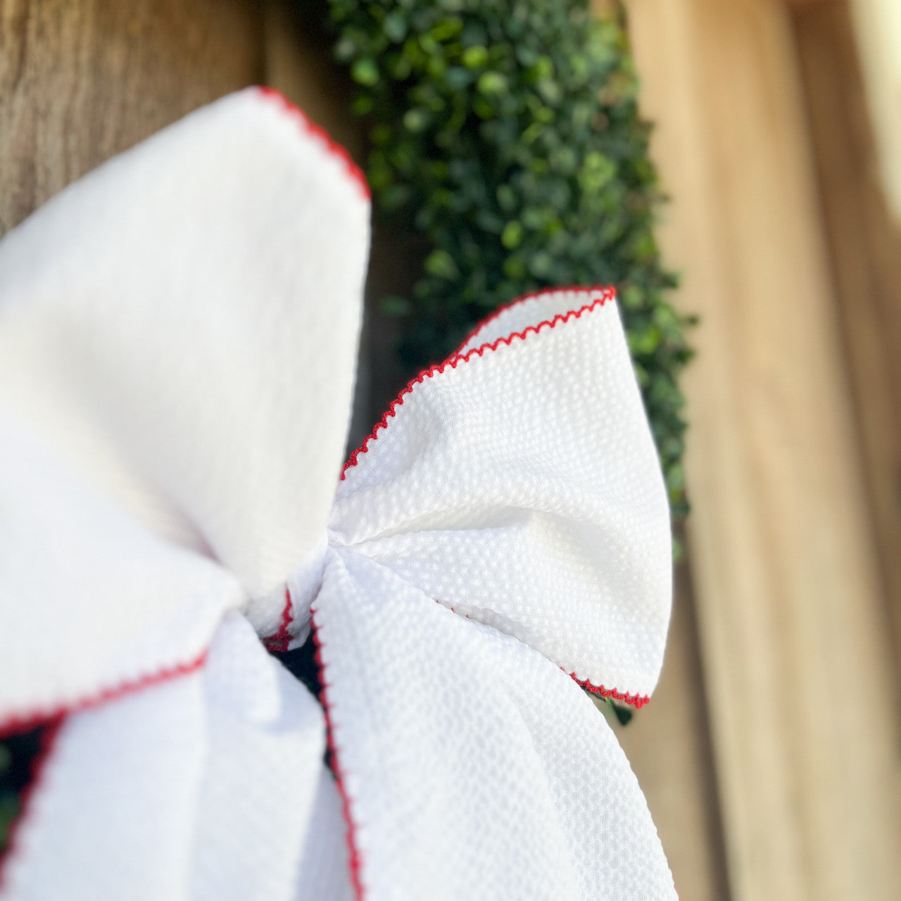 RED MOON-STITCH WREATH SASH