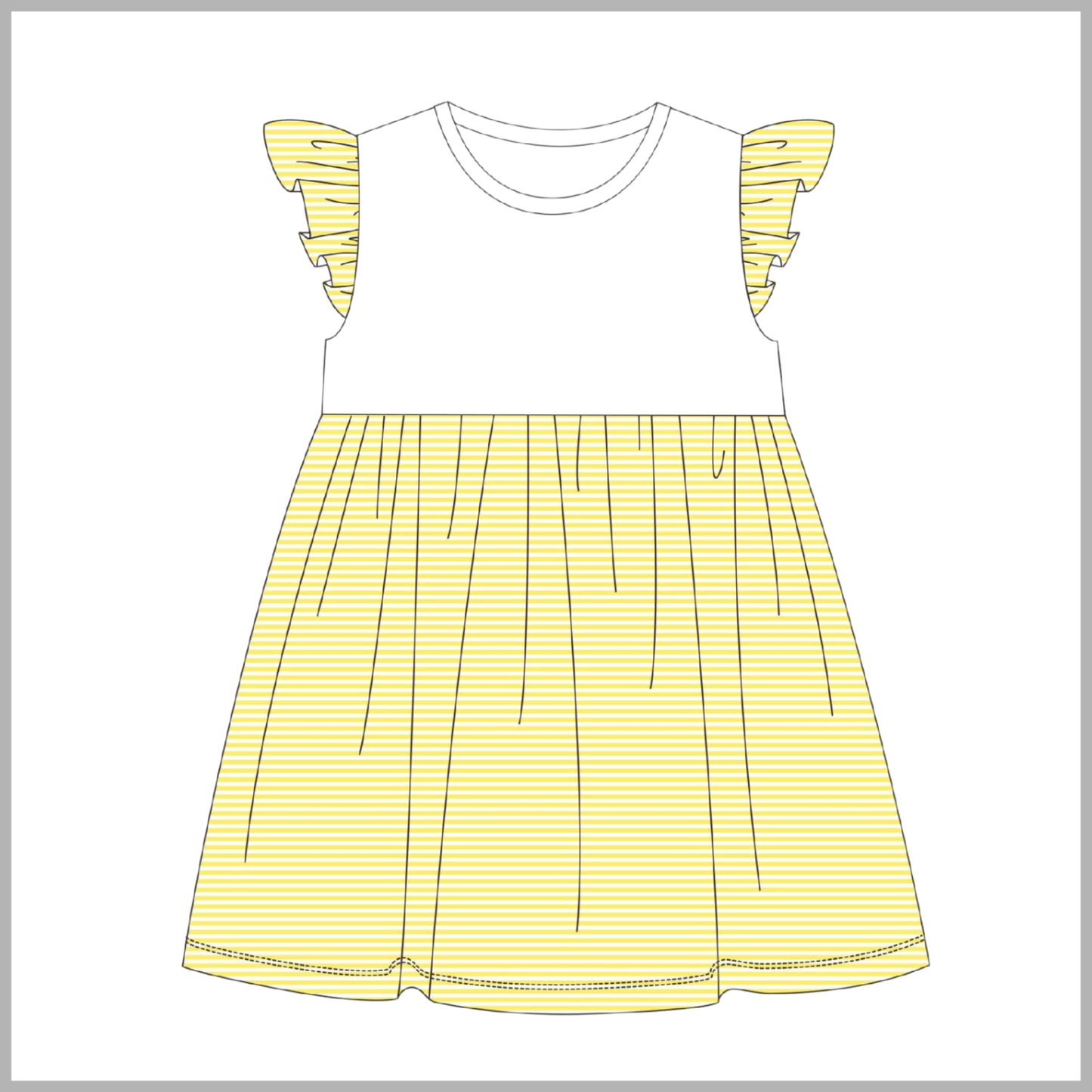 (CONTROL PRE ORDER JAN2ND) FLUTTER SLEEVE STRIPED DRESS