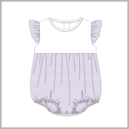 STRIPE FLUTTER SLEEVE BABY BUBBLE