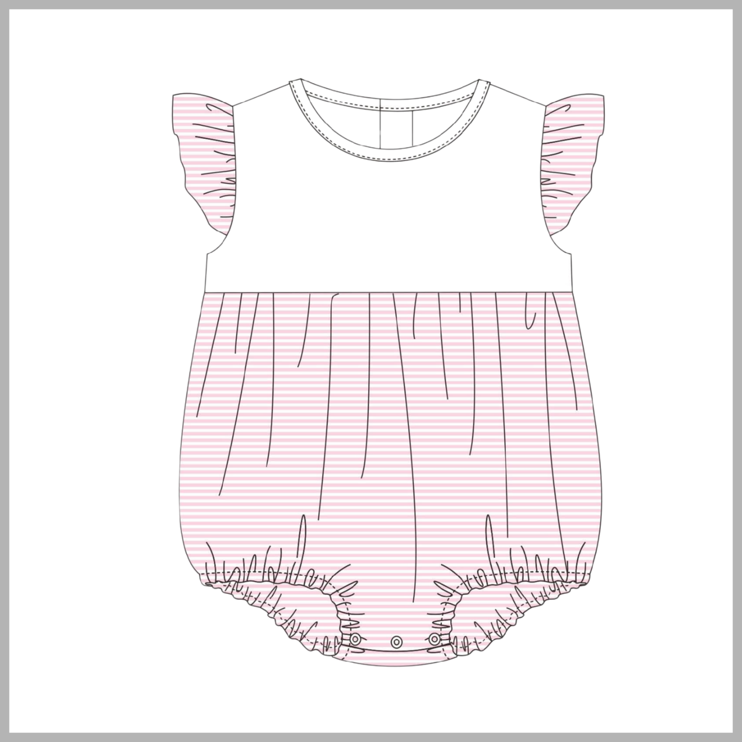 (CONTROL PRE ORDER JAN 2ND) STRIPE FLUTTER SLEEVE BABY BUBBLE