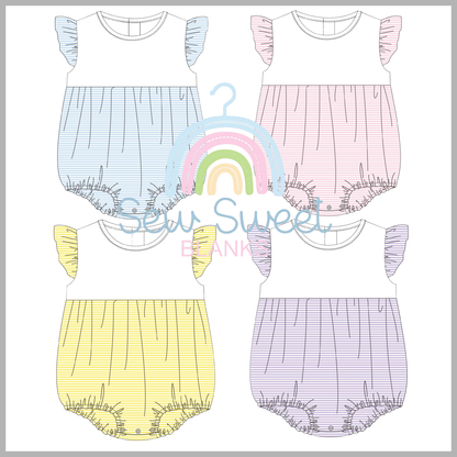 STRIPE FLUTTER SLEEVE BABY BUBBLE