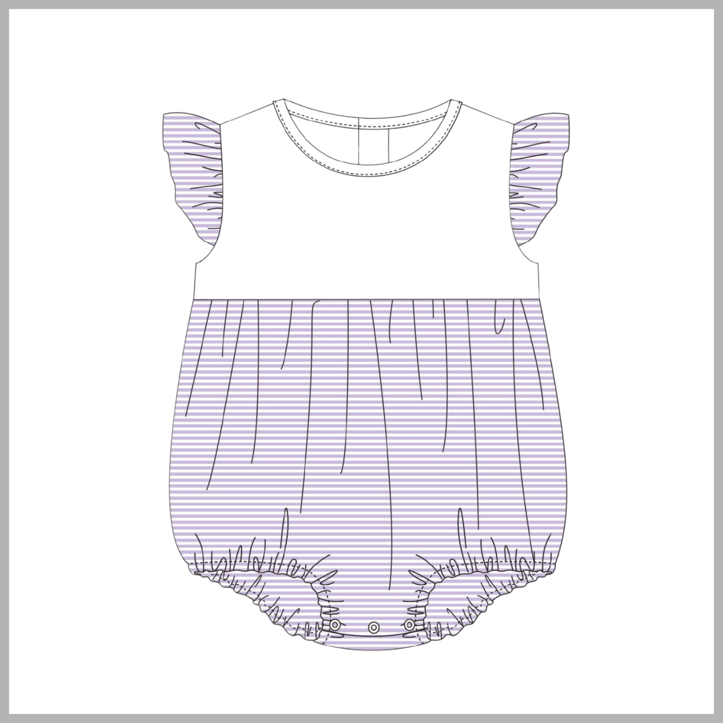 (CONTROL PRE ORDER JAN 2ND) STRIPE FLUTTER SLEEVE BABY BUBBLE