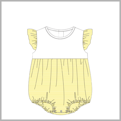 STRIPE FLUTTER SLEEVE BABY BUBBLE