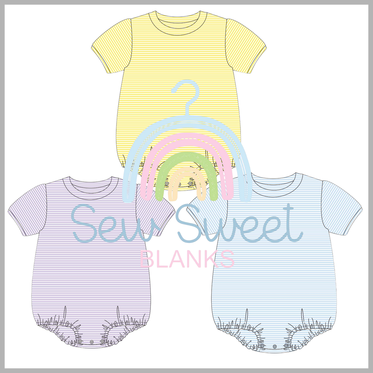 (CONTROL PRE ORDER JAN 2ND) UNISEX STRIPE SHORT SLEEVE BABY BUBBLE