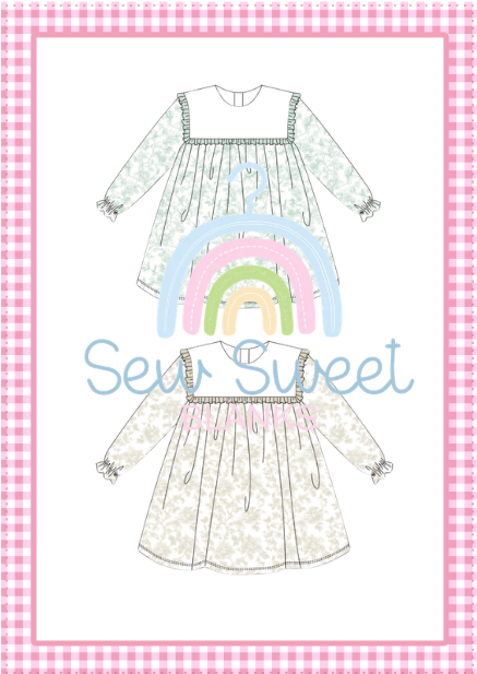 LS COLLARED FRENCH TOILE DRESS